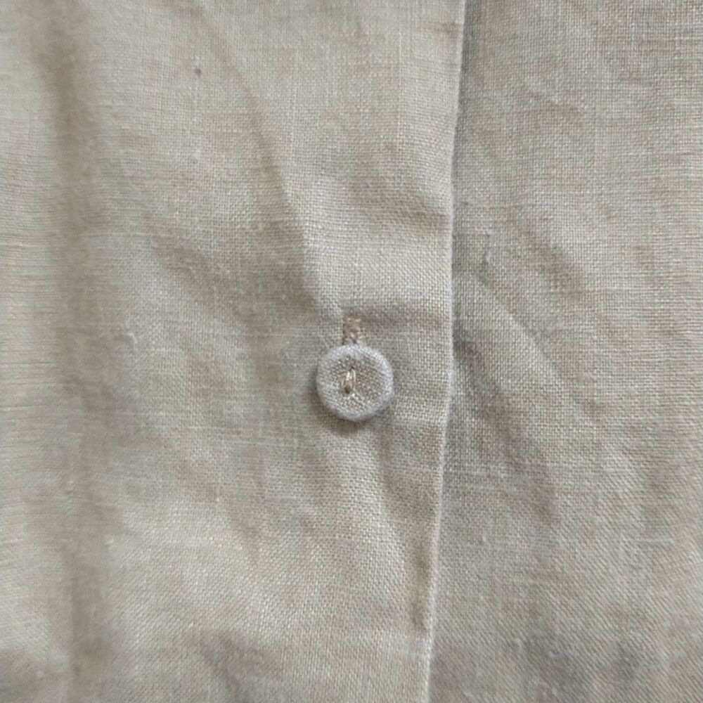 Gap Top Blouse Shirt Womens L Camel Sleeveless 100% Linen Buttons Collared - Picture 3 of 6